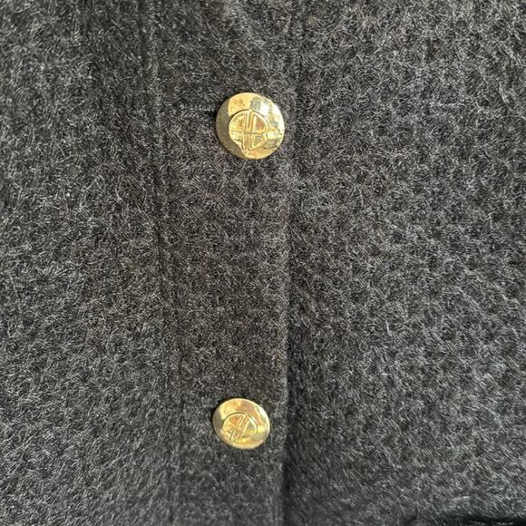Anine Bing Annita Modern Woven Blend Textured Sweater Jacket Size Medium Black - Picture 5 of 6